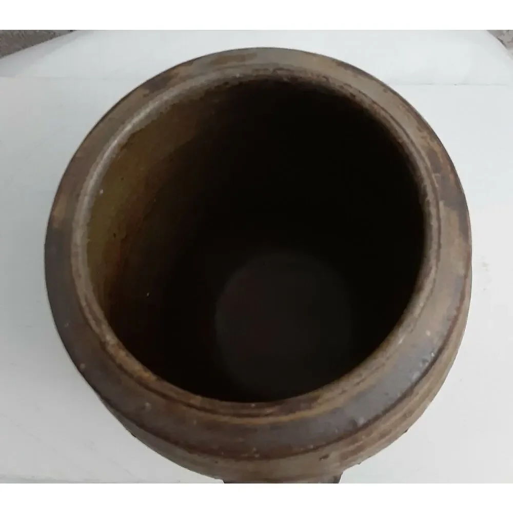 M Marked Vessel Pottery Earth Tones White Wheat